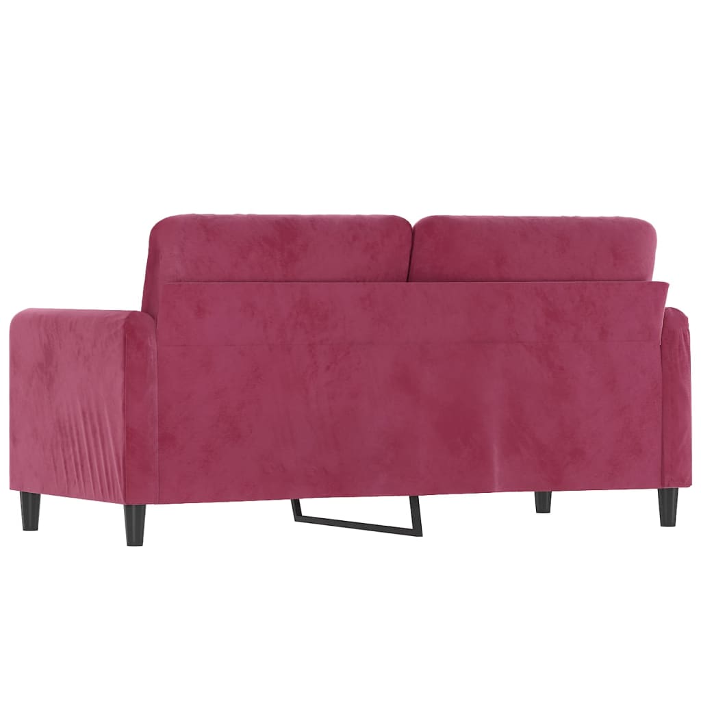 vidaXL Canapea cu 2 locuri, roșu vin, 140 cm, catifea