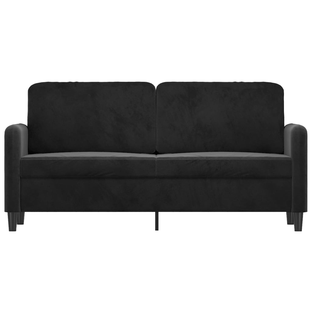 vidaXL Canapea cu 2 locuri, negru, 140 cm, catifea