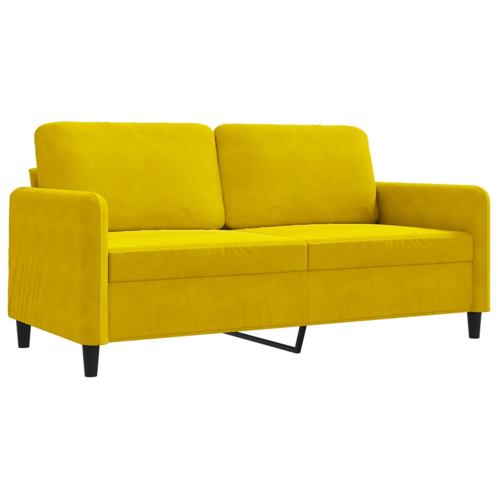 vidaXL Canapea cu 2 locuri, galben, 140 cm, catifea