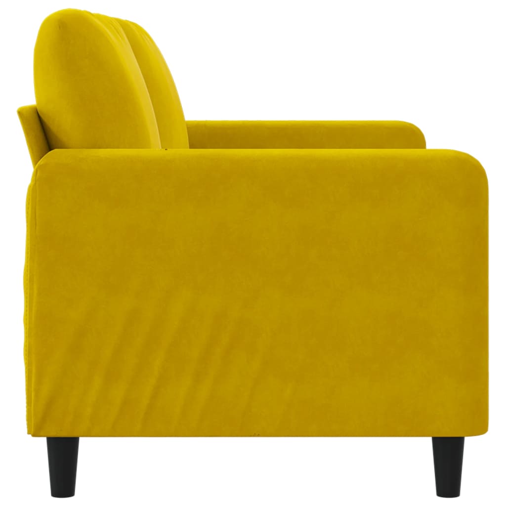 vidaXL Canapea cu 2 locuri, galben, 140 cm, catifea