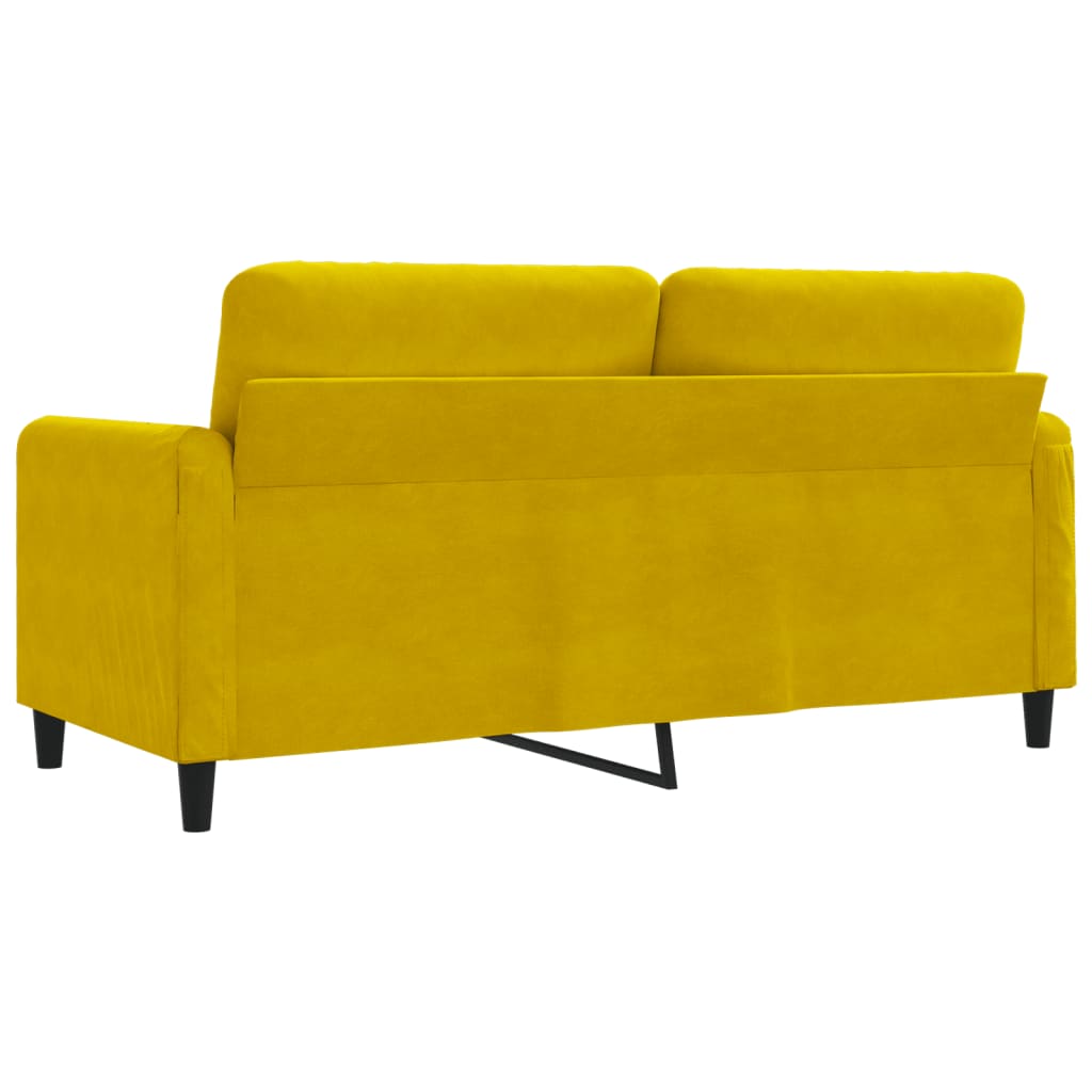 vidaXL Canapea cu 2 locuri, galben, 140 cm, catifea