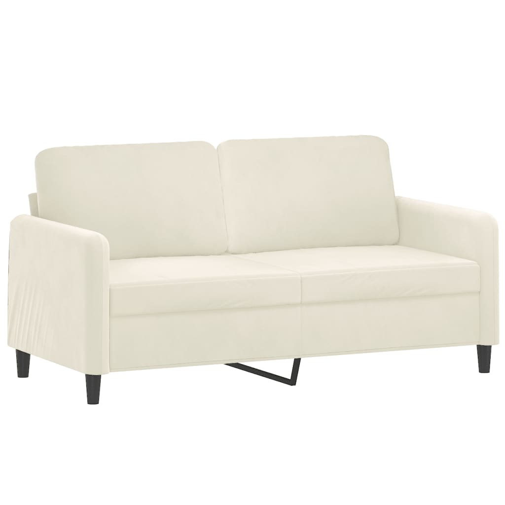 vidaXL Canapea cu 2 locuri, crem, 140 cm, catifea vidaXL Canapea cu 2 locuri, crem, 140 cm, catifea