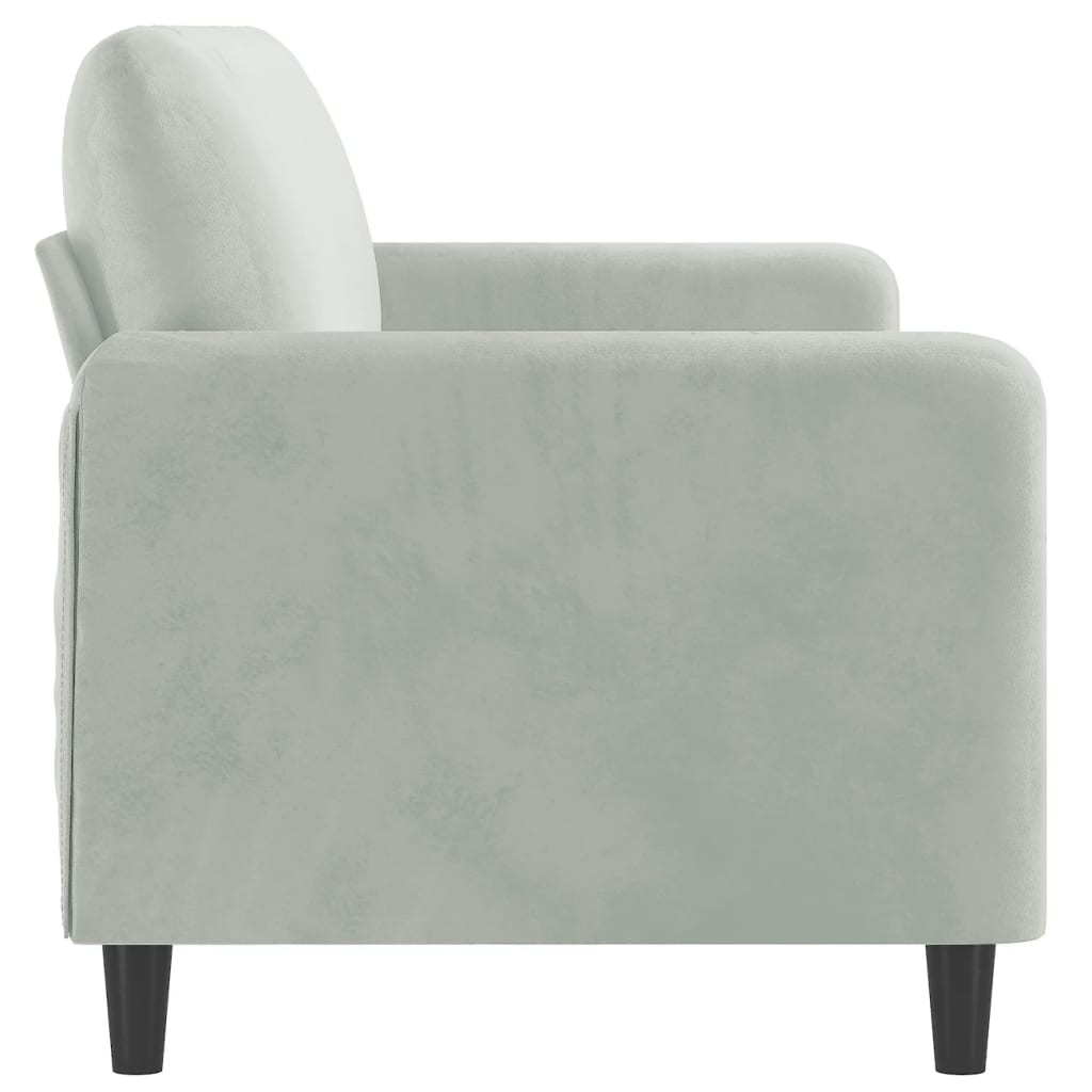 vidaXL Canapea cu 3 locuri, gri deschis, material 180CM catifea vidaXL Canapea cu 3 locuri, gri deschis, material 180CM catifea