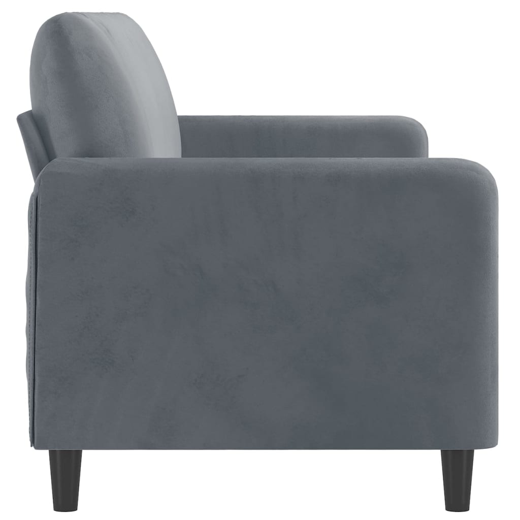 vidaXL Canapea cu 3 locuri, gri închis, 180 cm, material catifea vidaXL Canapea cu 3 locuri, gri închis, 180 cm, material catifea