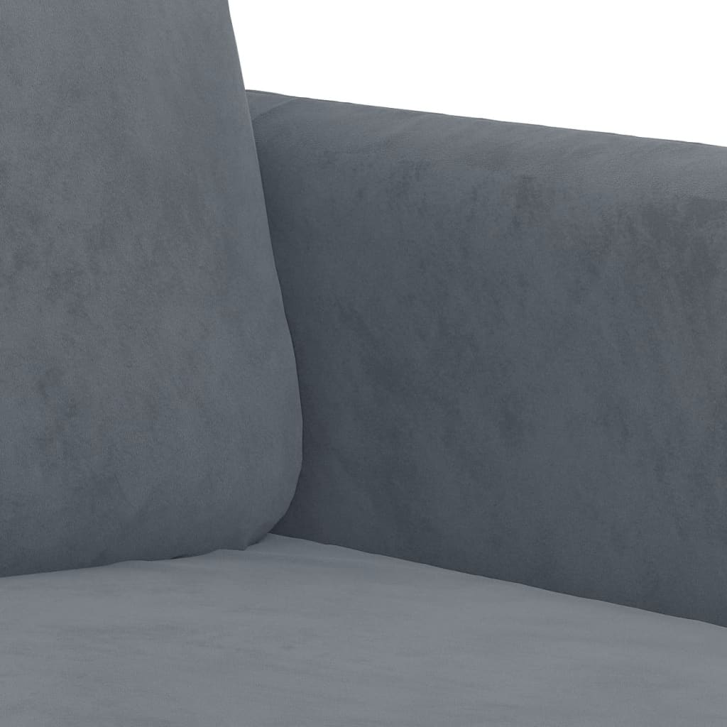 vidaXL Canapea cu 3 locuri, gri închis, 180 cm, material catifea vidaXL Canapea cu 3 locuri, gri închis, 180 cm, material catifea