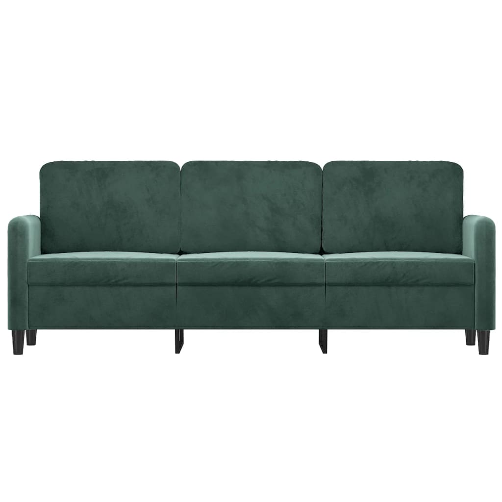 vidaXL Canapea cu 3 locuri, verde închis, 180 cm, catifea