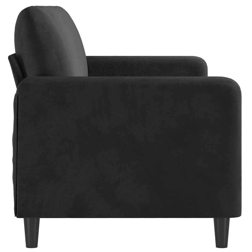 vidaXL Canapea cu 3 locuri, Negru, 180 cm, catifea