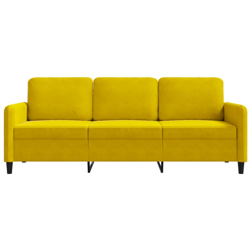 vidaXL Canapea cu 3 locuri, galben, 180 cm, catifea vidaXL Canapea cu 3 locuri, galben, 180 cm, catifea