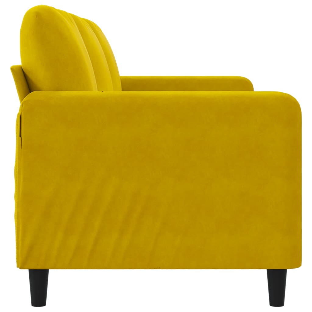 vidaXL Canapea cu 3 locuri, galben, 180 cm, catifea vidaXL Canapea cu 3 locuri, galben, 180 cm, catifea