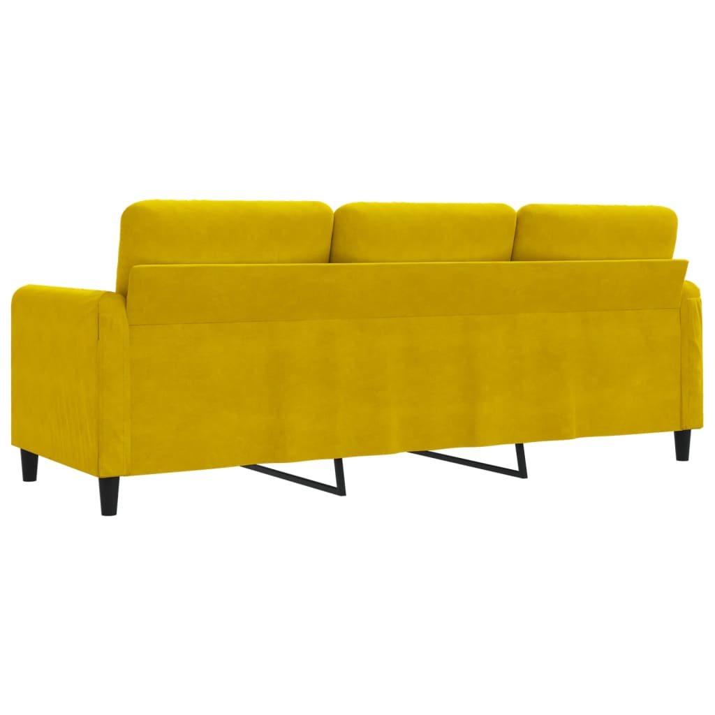 vidaXL Canapea cu 3 locuri, galben, 180 cm, catifea vidaXL Canapea cu 3 locuri, galben, 180 cm, catifea