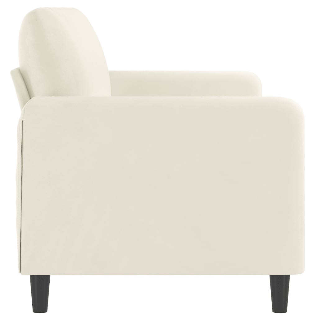 vidaXL Canapea cu 3 locuri, crem, 180 cm, catifea vidaXL Canapea cu 3 locuri, crem, 180 cm, catifea