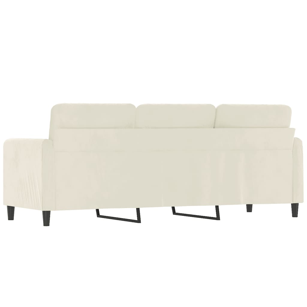 vidaXL Canapea cu 3 locuri, crem, 180 cm, catifea vidaXL Canapea cu 3 locuri, crem, 180 cm, catifea