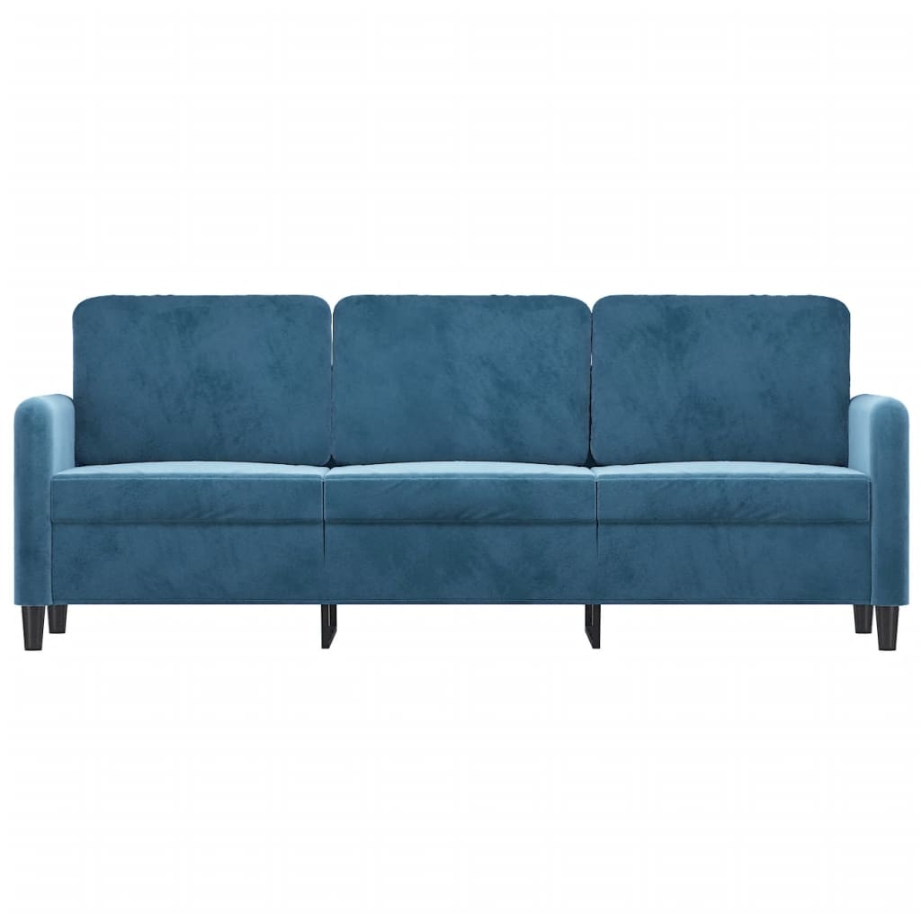 vidaXL Canapea cu 3 locuri, albastru, 180 cm, catifea vidaXL Canapea cu 3 locuri, albastru, 180 cm, catifea