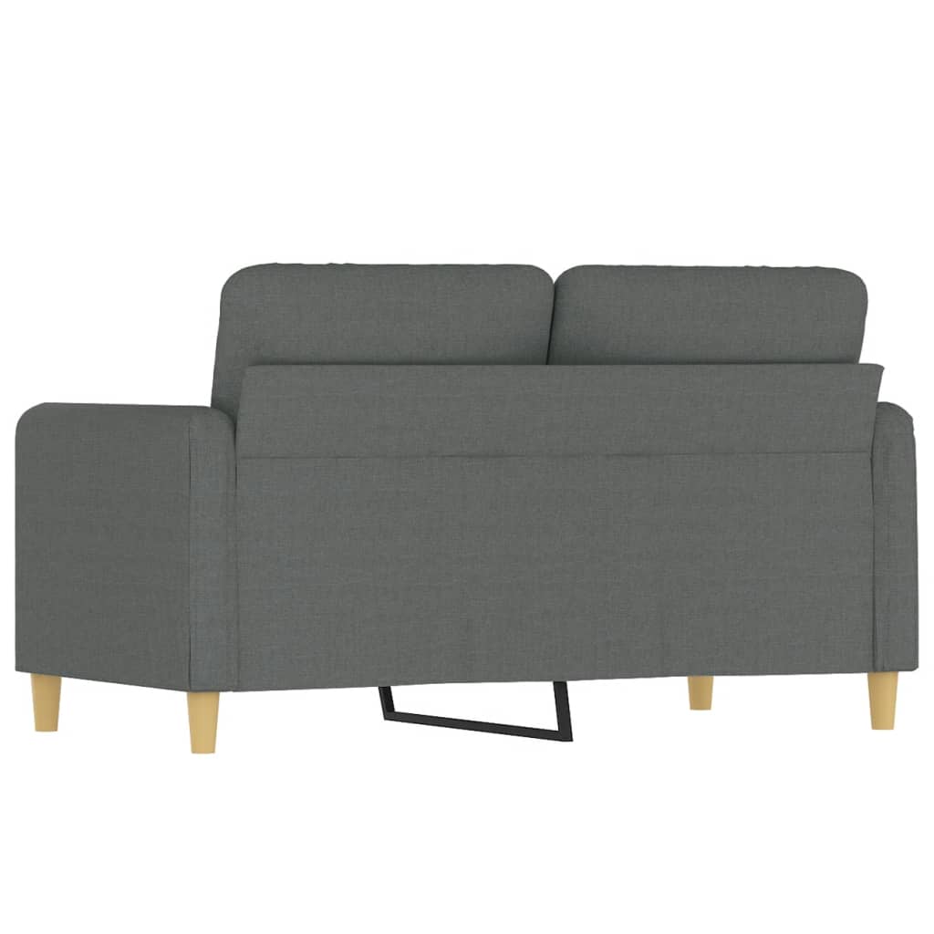 vidaXL Canapea cu 2 locuri, gri închis, 120 cm, material textil