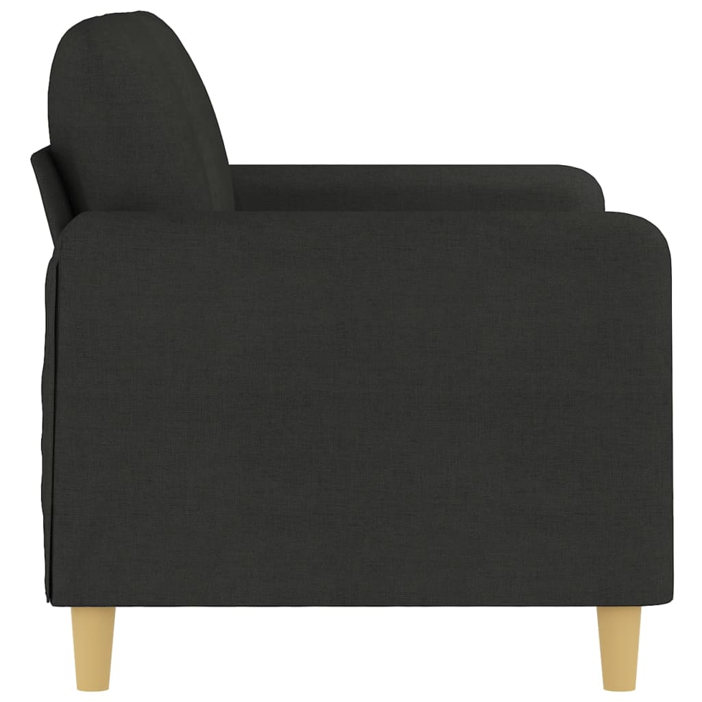vidaXL Canapea cu 2 locuri, negru, 120 cm, material textil