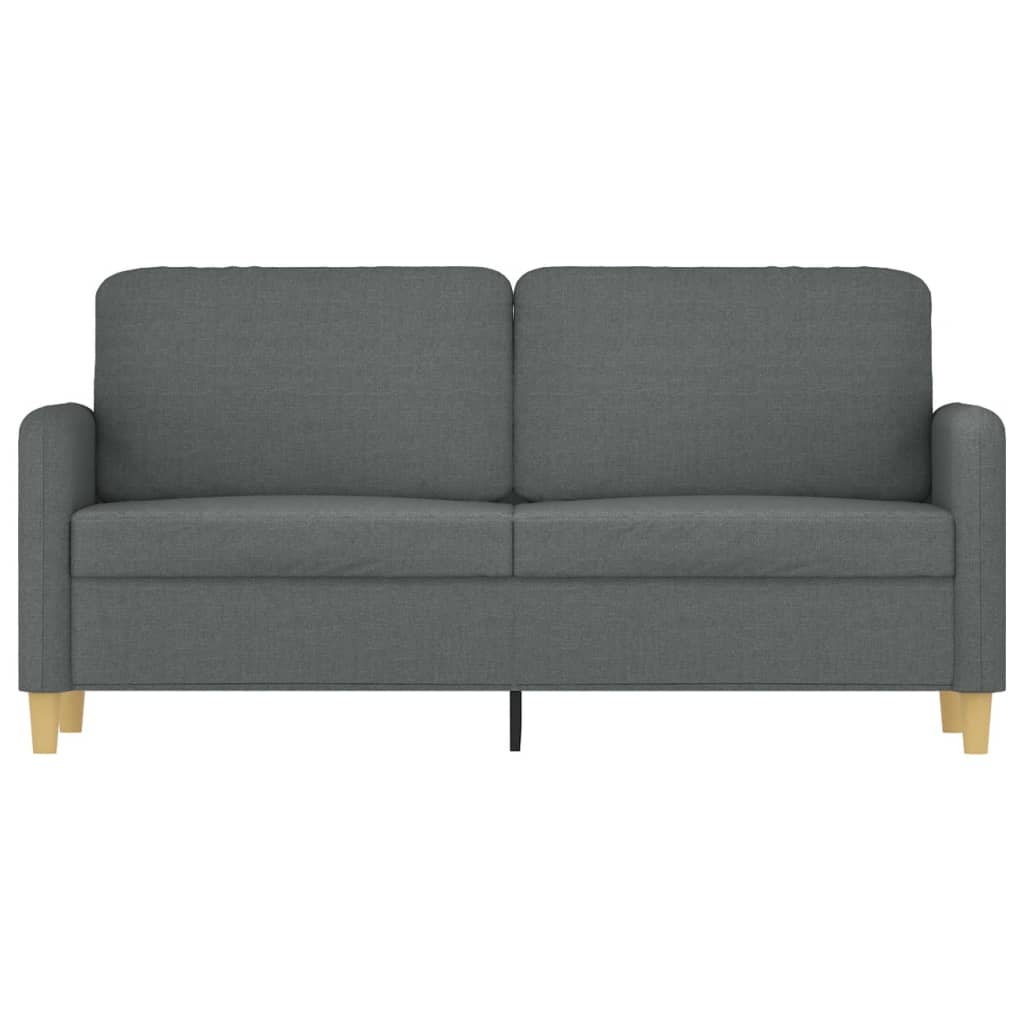 vidaXL Canapea cu 2 locuri, gri închis, 140 cm, material textil
