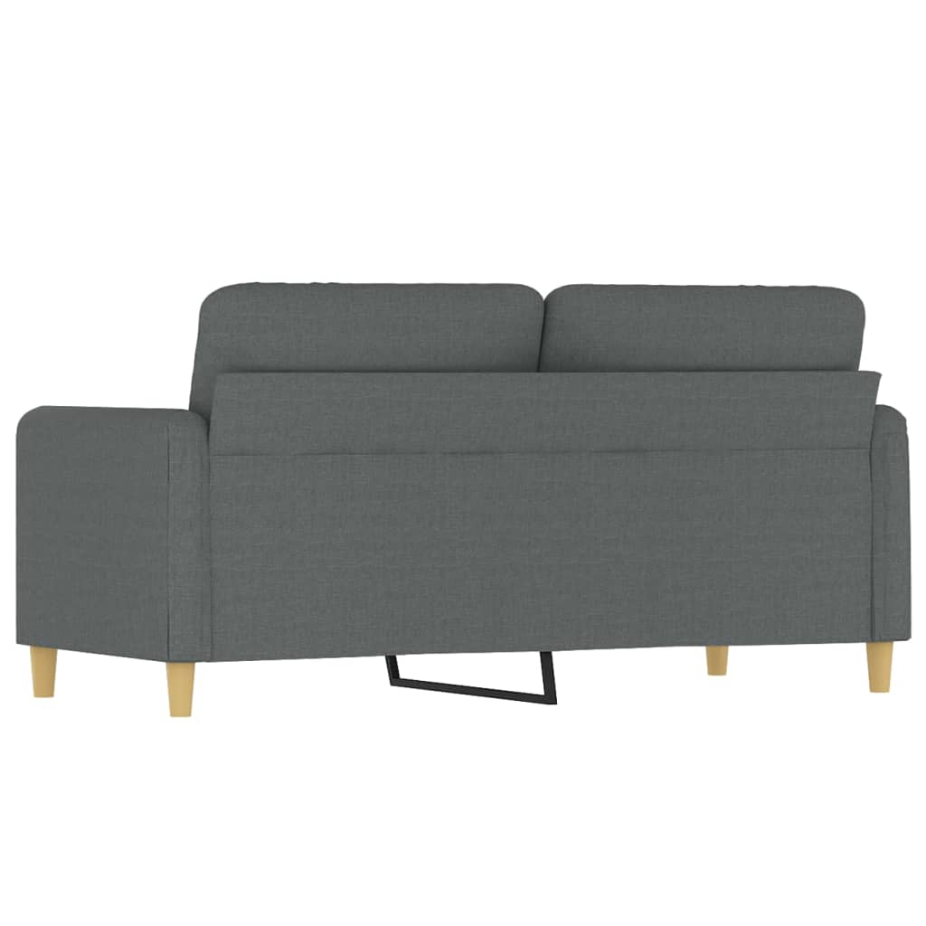 vidaXL Canapea cu 2 locuri, gri închis, 140 cm, material textil