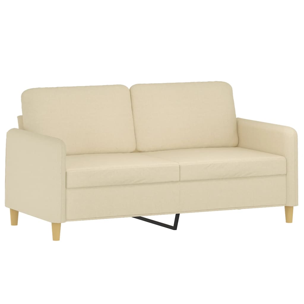 vidaXL Canapea cu 2 locuri, crem, 140 cm, material textil