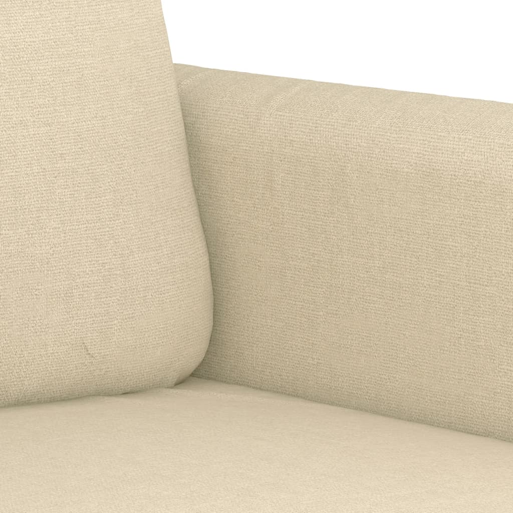 vidaXL Canapea cu 2 locuri, crem, 140 cm, material textil