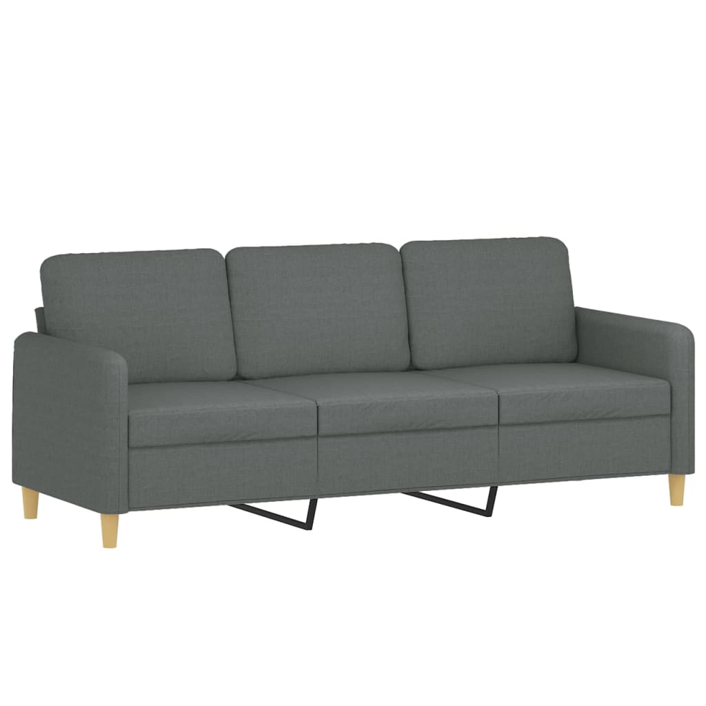 vidaXL Canapea cu 3 locuri, gri închis, 180 cm, material textil vidaXL Canapea cu 3 locuri, gri închis, 180 cm, material textil