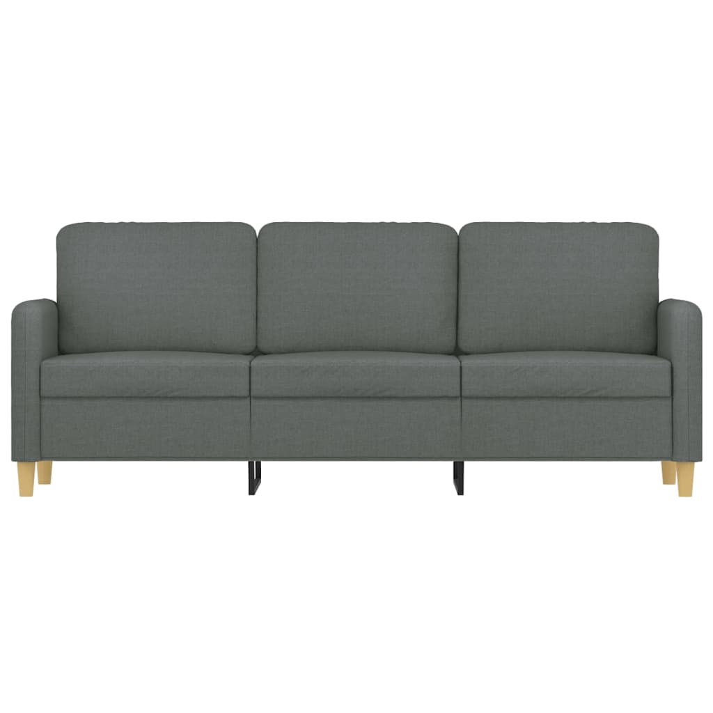 vidaXL Canapea cu 3 locuri, gri închis, 180 cm, material textil vidaXL Canapea cu 3 locuri, gri închis, 180 cm, material textil