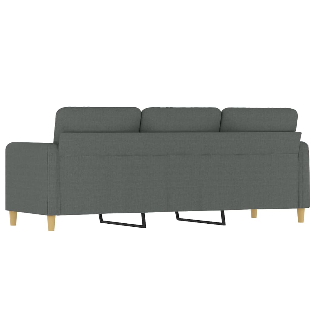 vidaXL Canapea cu 3 locuri, gri închis, 180 cm, material textil vidaXL Canapea cu 3 locuri, gri închis, 180 cm, material textil