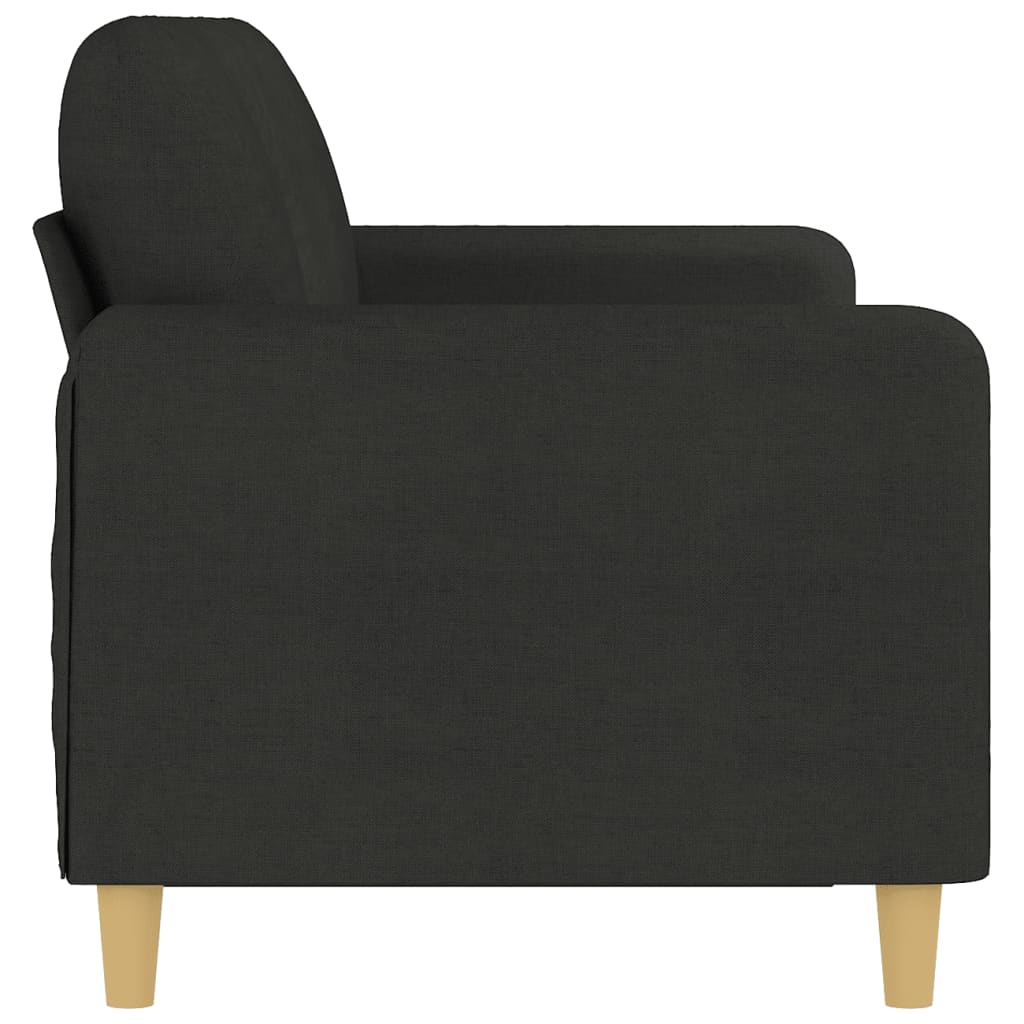 vidaXL Canapea cu 3 locuri, negru, 180 cm, material textil