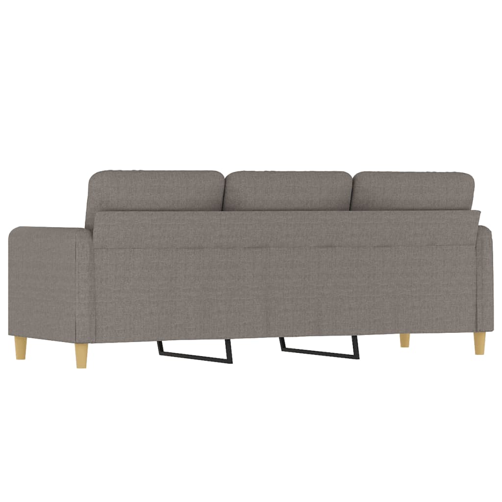vidaXL Canapea cu 3 locuri, taupe, 180 cm, material textil