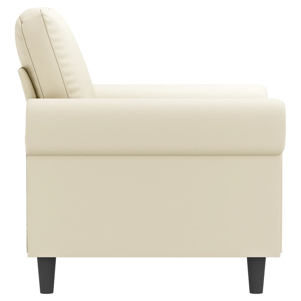 vidaXL Canapea de o persoană, crem, 60 cm, piele ecologică vidaXL Canapea de o persoană, crem, 60 cm, piele ecologică