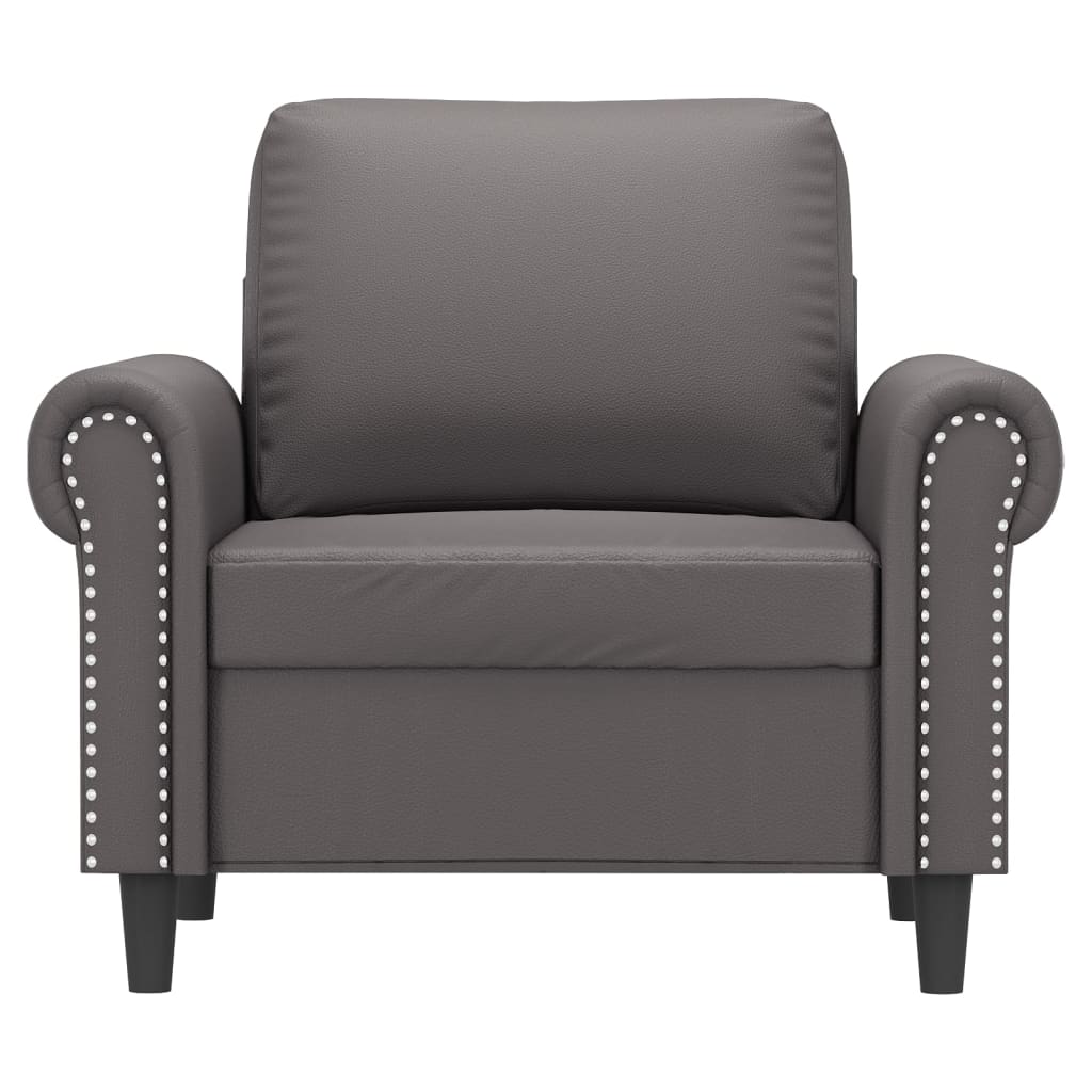 vidaXL Canapea de o persoană, gri, 60 cm, piele ecologică vidaXL Canapea de o persoană, gri, 60 cm, piele ecologică