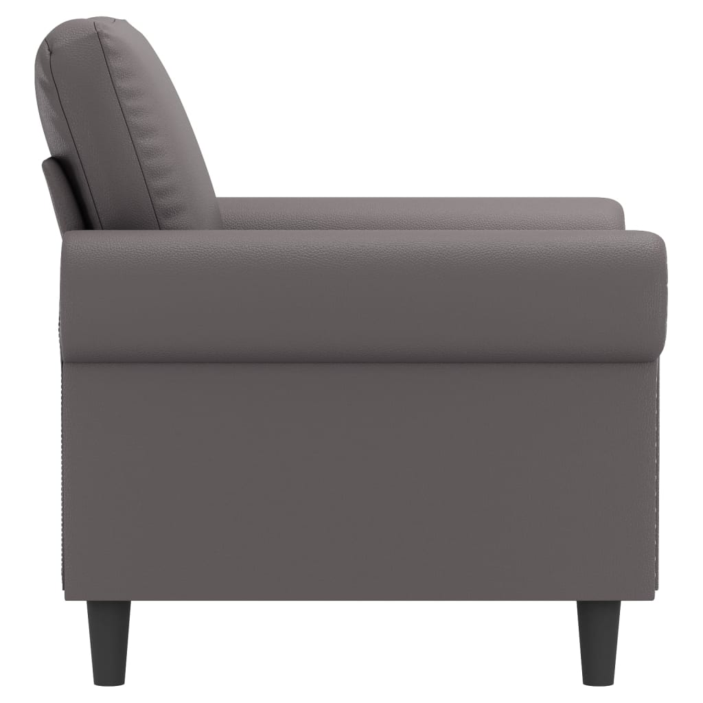 vidaXL Canapea de o persoană, gri, 60 cm, piele ecologică vidaXL Canapea de o persoană, gri, 60 cm, piele ecologică