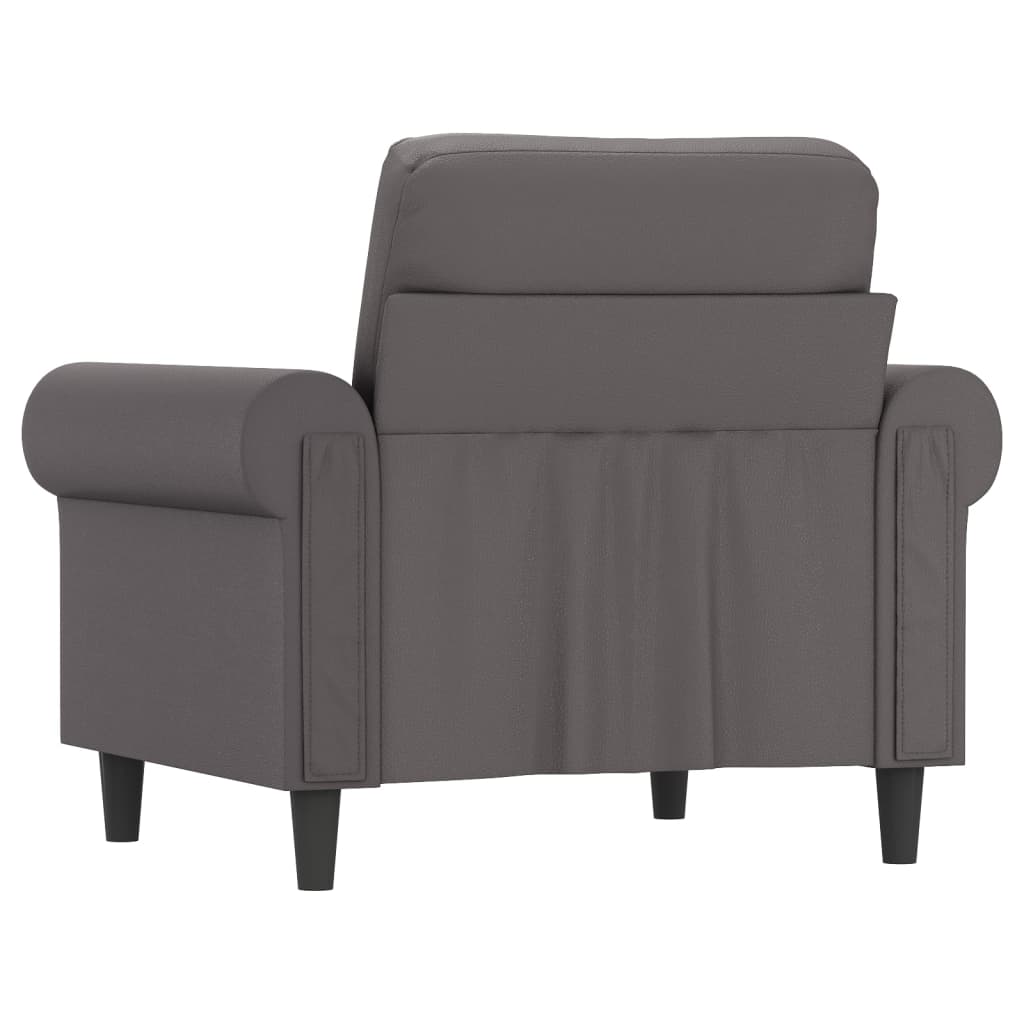 vidaXL Canapea de o persoană, gri, 60 cm, piele ecologică vidaXL Canapea de o persoană, gri, 60 cm, piele ecologică