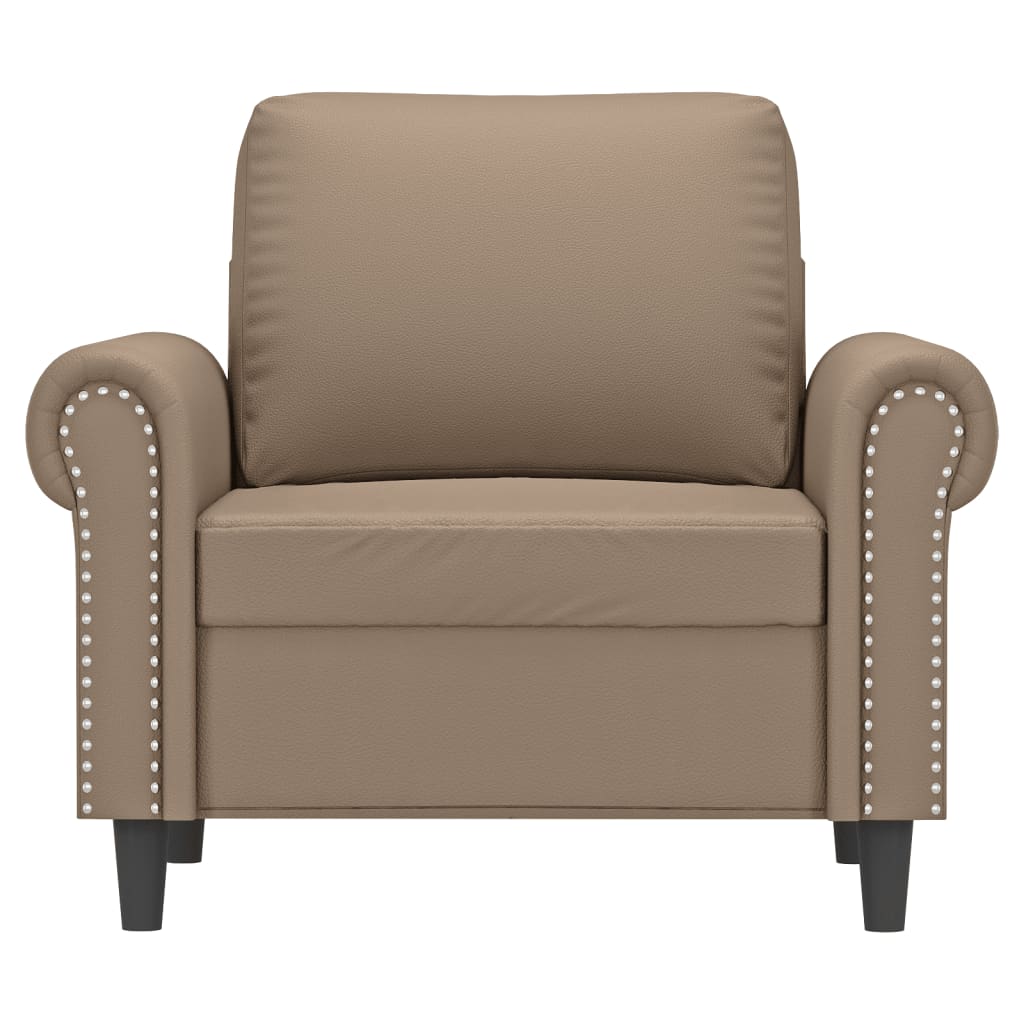 vidaXL Canapea de o persoană, cappuccino, 60 cm, piele ecologică