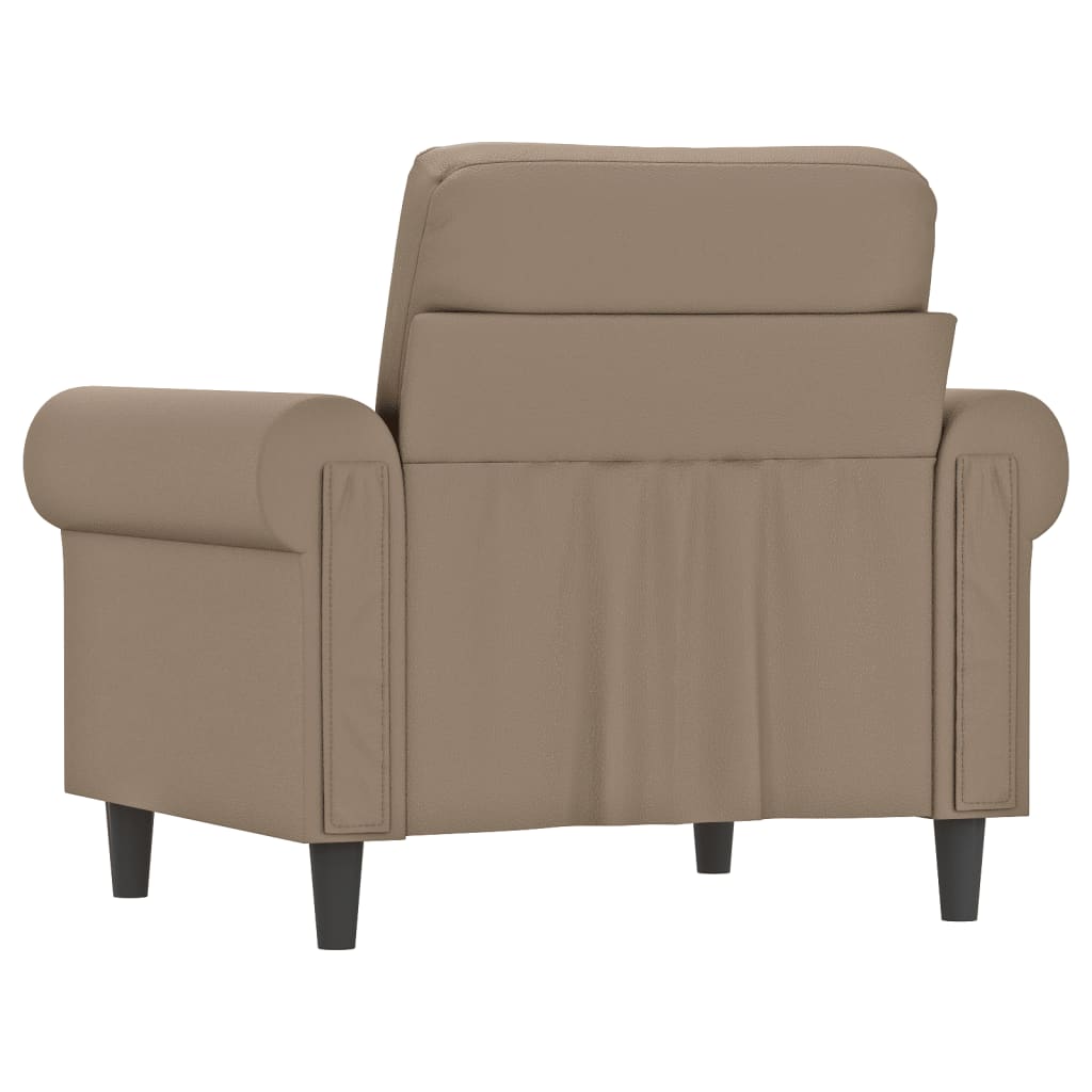vidaXL Canapea de o persoană, cappuccino, 60 cm, piele ecologică