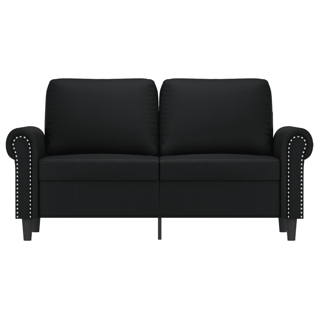 vidaXL Canapea cu 2 locuri, negru, 120 cm, piele ecologică