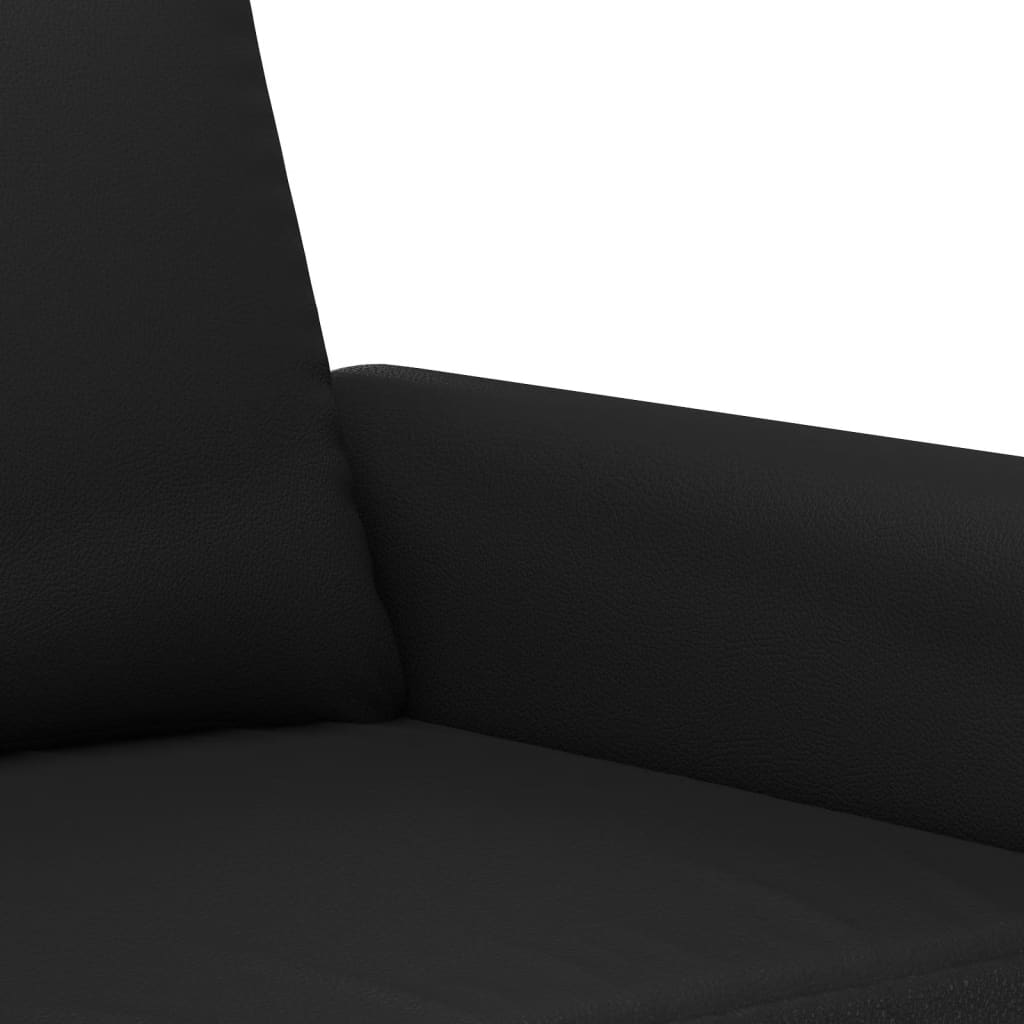 vidaXL Canapea cu 2 locuri, negru, 120 cm, piele ecologică