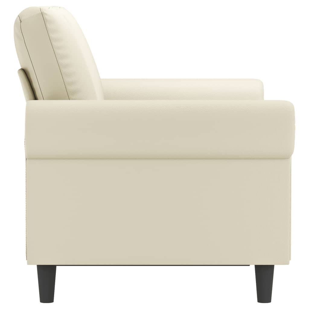 vidaXL Canapea cu 2 locuri, crem, 120 cm, piele ecologică