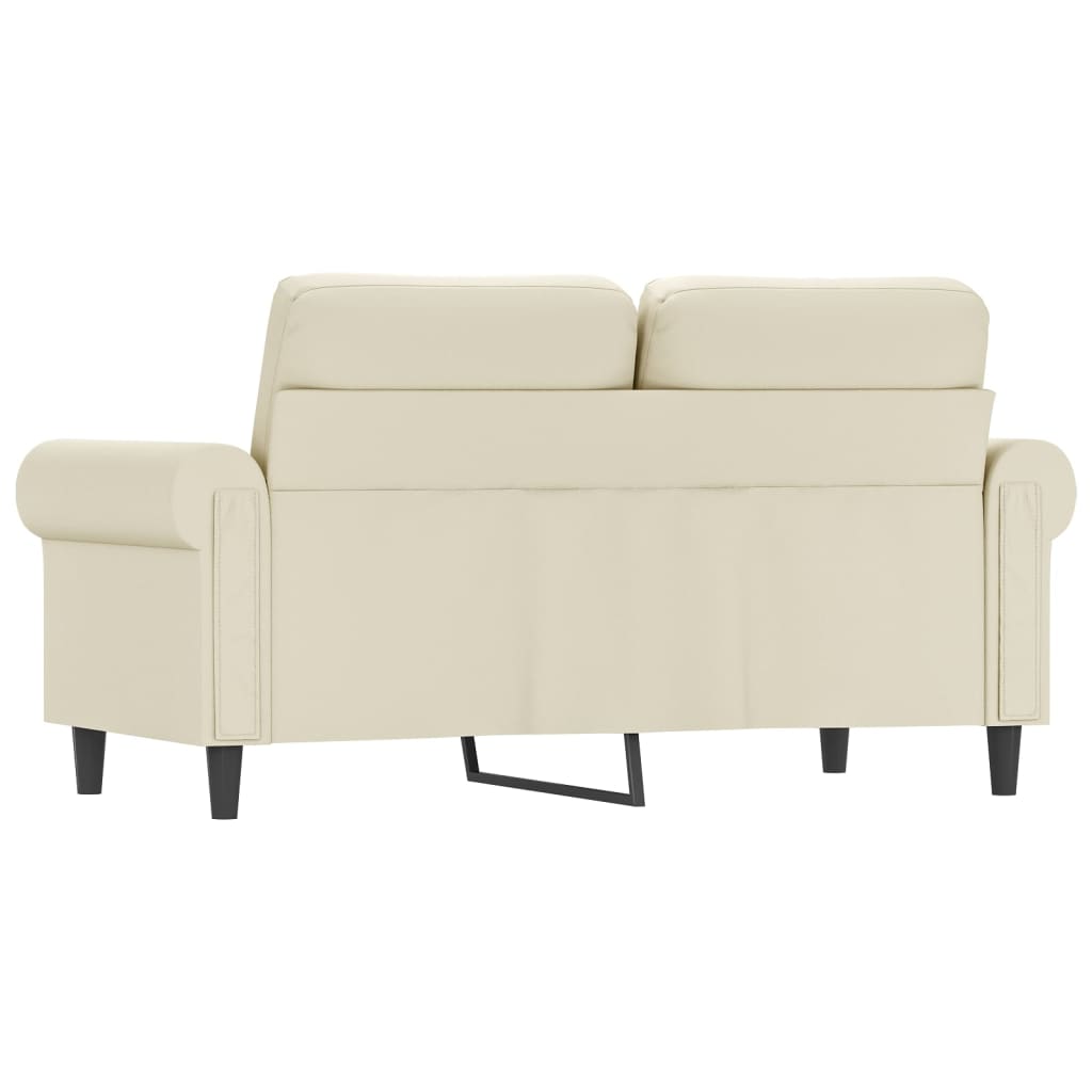 vidaXL Canapea cu 2 locuri, crem, 120 cm, piele ecologică