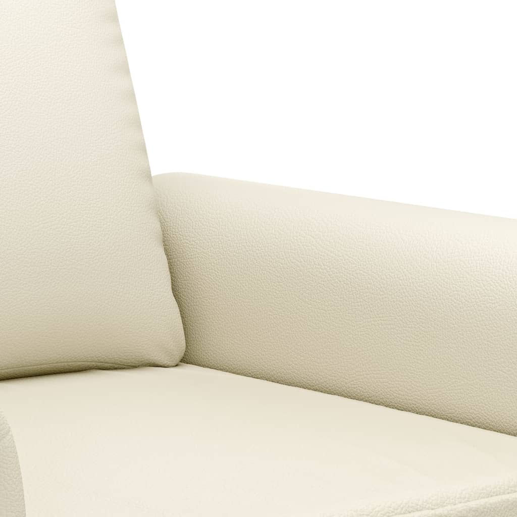 vidaXL Canapea cu 2 locuri, crem, 120 cm, piele ecologică
