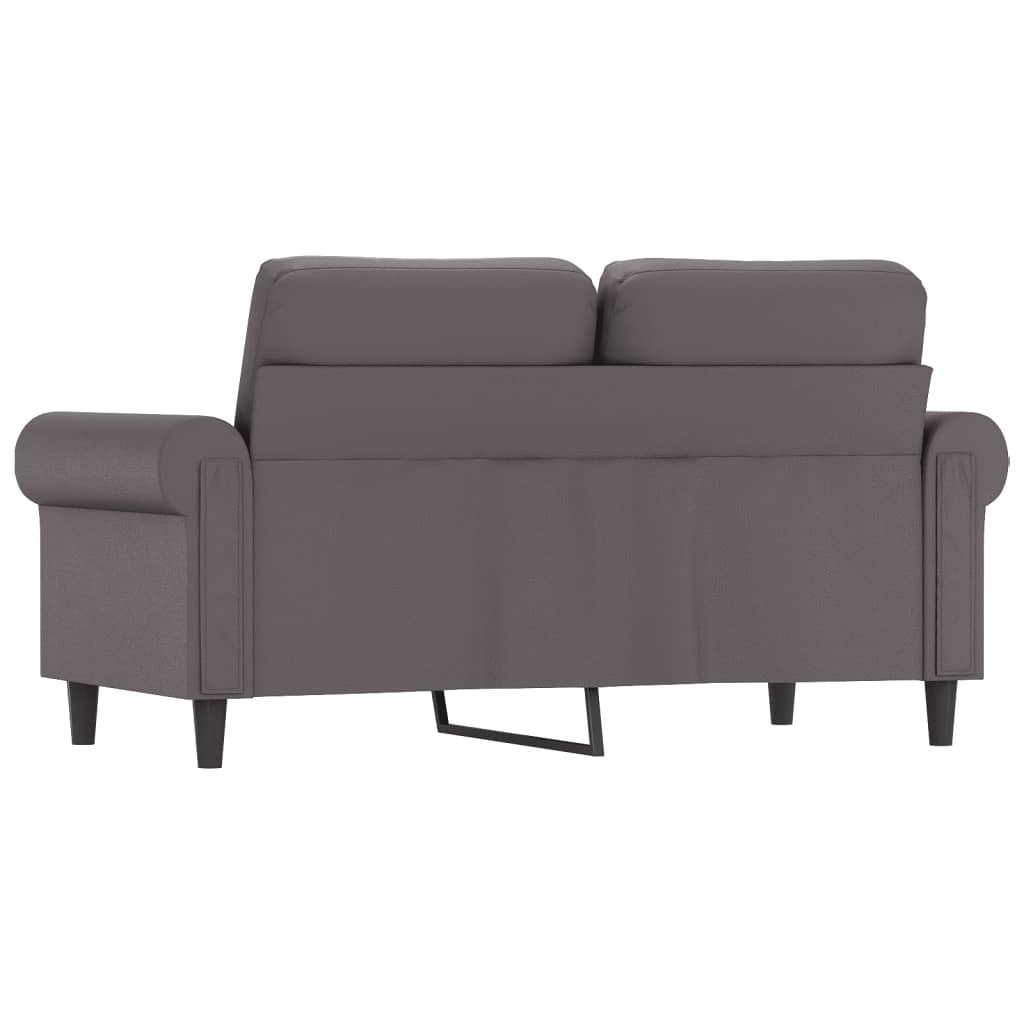 vidaXL Canapea cu 2 locuri, gri, 120 cm, piele ecologică