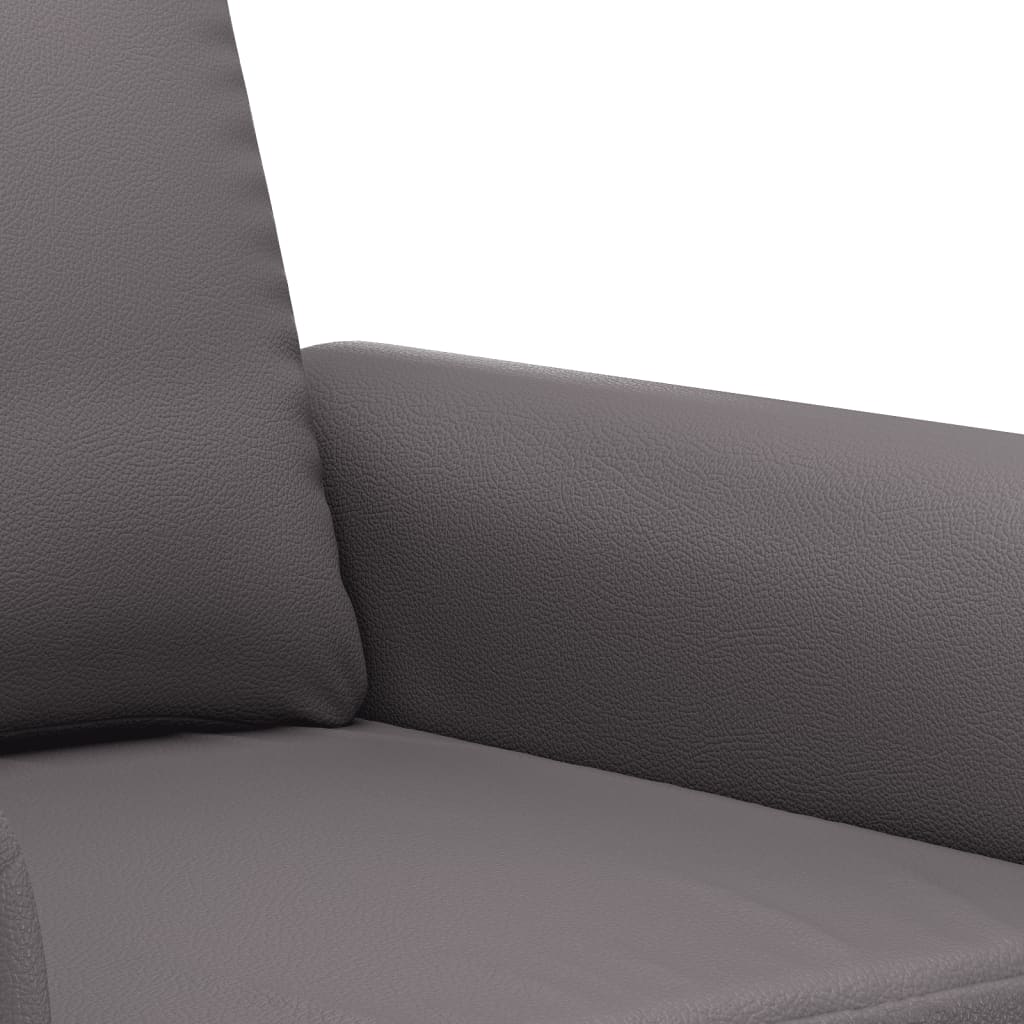 vidaXL Canapea cu 2 locuri, gri, 120 cm, piele ecologică