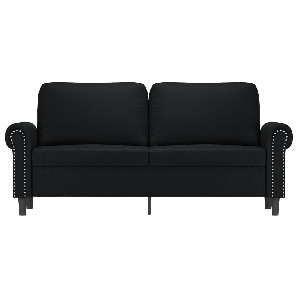 vidaXL Canapea cu 2 locuri, negru, 140 cm, piele ecologică