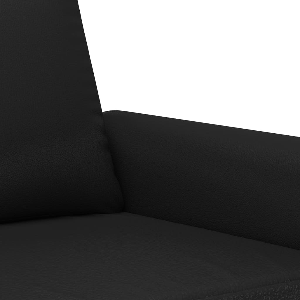 vidaXL Canapea cu 2 locuri, negru, 140 cm, piele ecologică