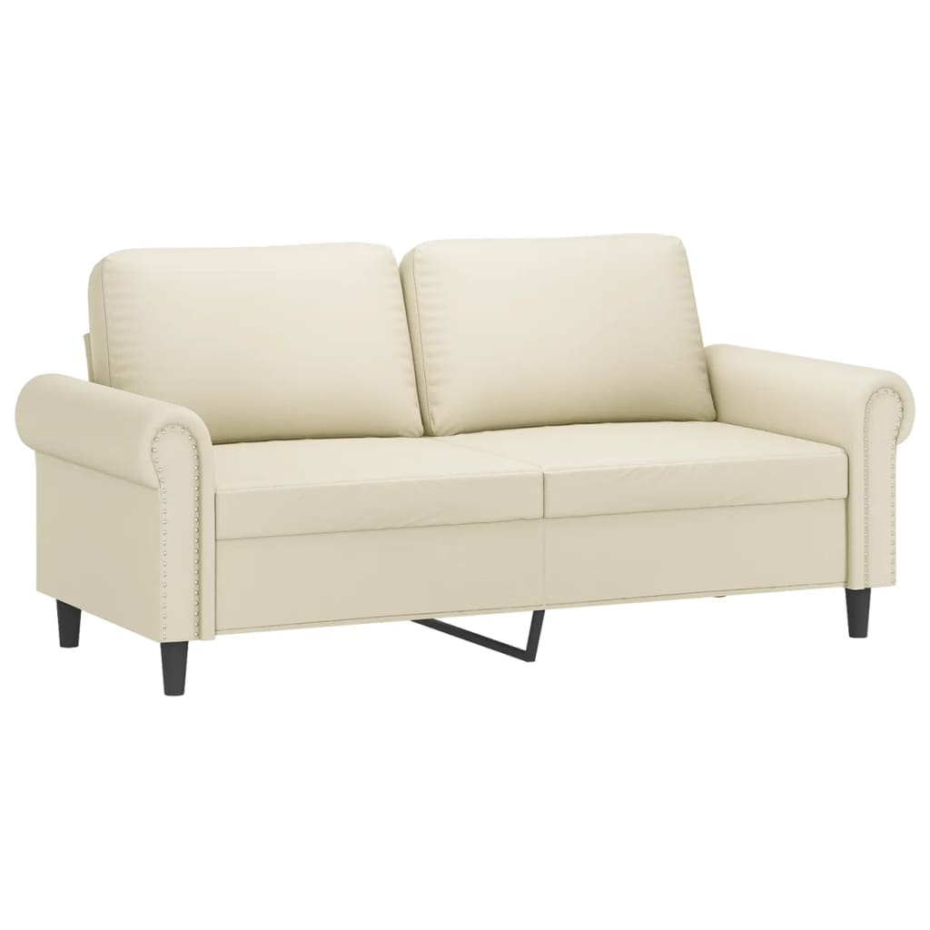 vidaXL Canapea cu 2 locuri, crem, 140 cm, piele ecologică vidaXL Canapea cu 2 locuri, crem, 140 cm, piele ecologică