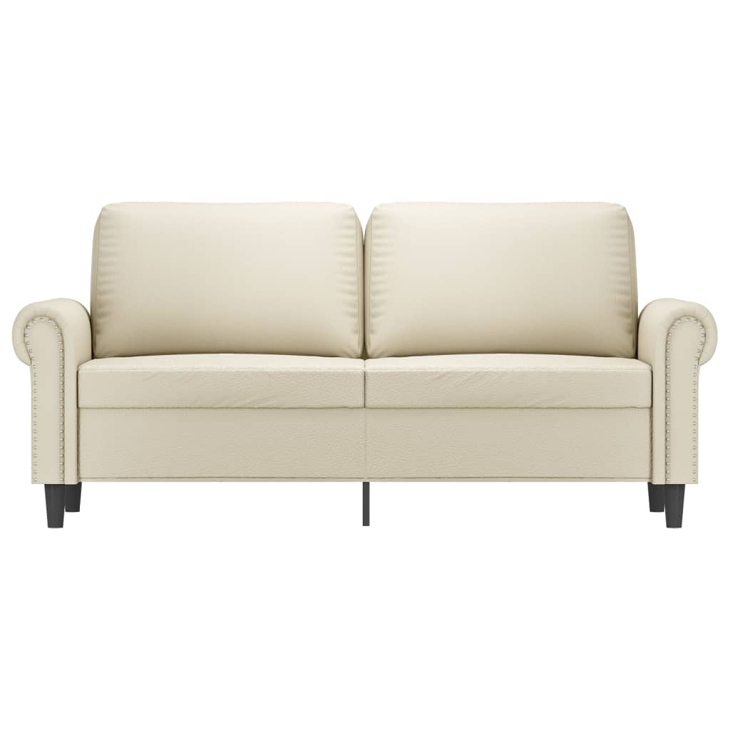 vidaXL Canapea cu 2 locuri, crem, 140 cm, piele ecologică vidaXL Canapea cu 2 locuri, crem, 140 cm, piele ecologică