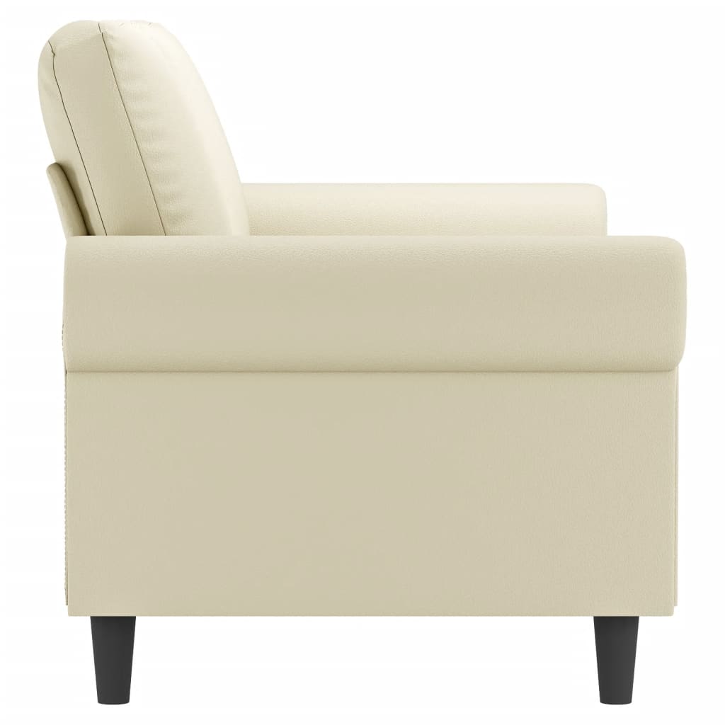 vidaXL Canapea cu 2 locuri, crem, 140 cm, piele ecologică vidaXL Canapea cu 2 locuri, crem, 140 cm, piele ecologică