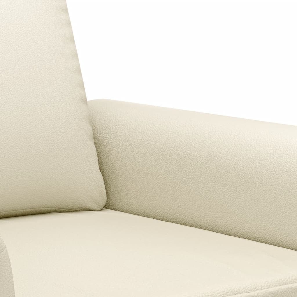 vidaXL Canapea cu 2 locuri, crem, 140 cm, piele ecologică vidaXL Canapea cu 2 locuri, crem, 140 cm, piele ecologică
