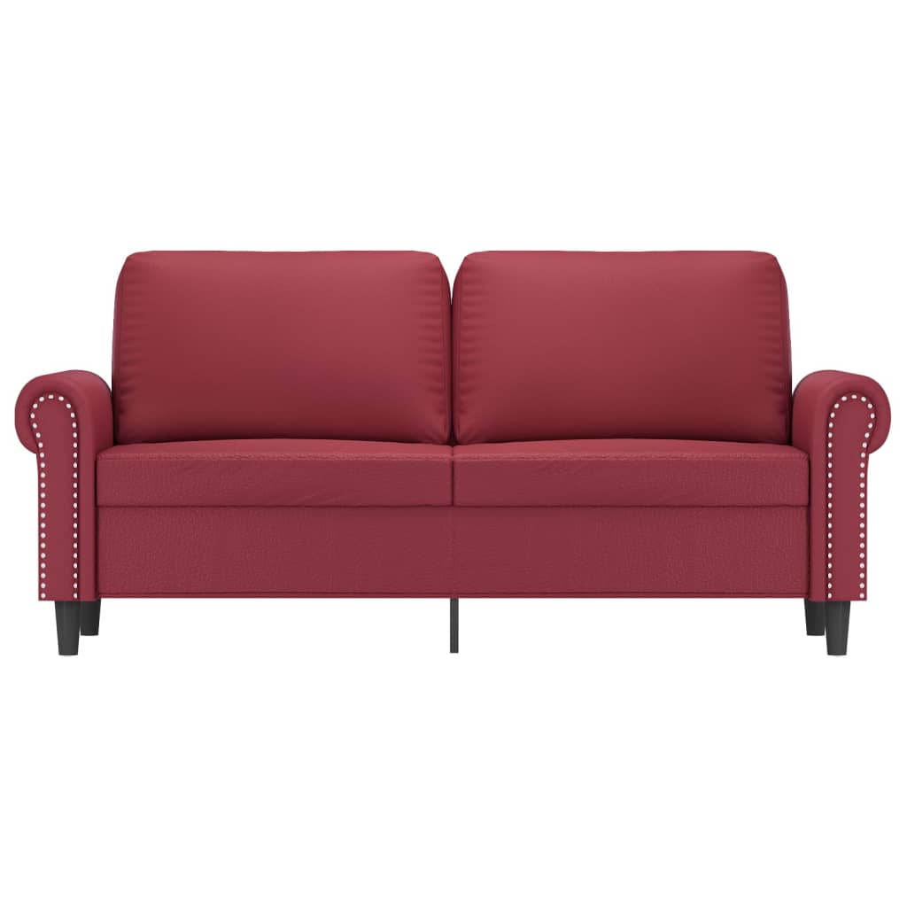 vidaXL Canapea cu 2 locuri, roșu vin, 140 cm, piele ecologică