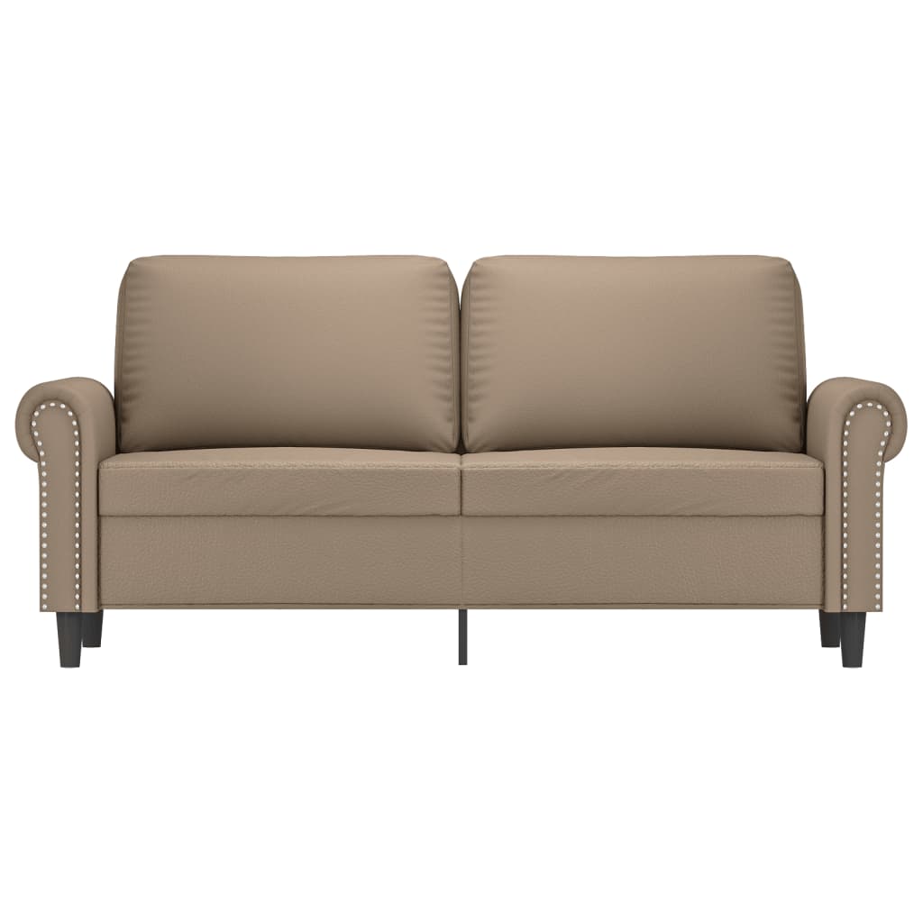 vidaXL Canapea cu 2 locuri, cappuccino, 140 cm, piele ecologică