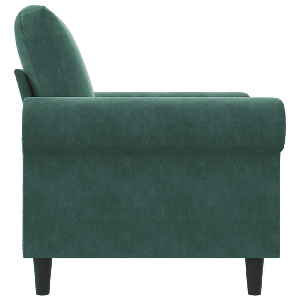 vidaXL Fotoliu canapea, verde închis, 60 cm, catifea